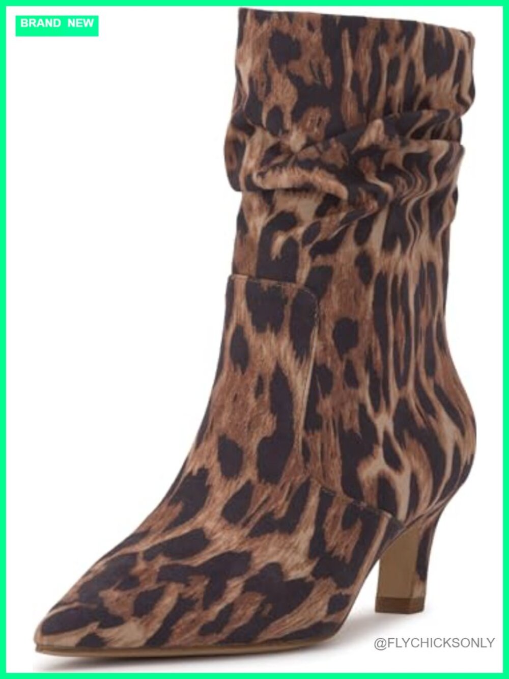 Kitten Heel Pointed Toe Faux Suede Ankle Booties Slouch Chelsea